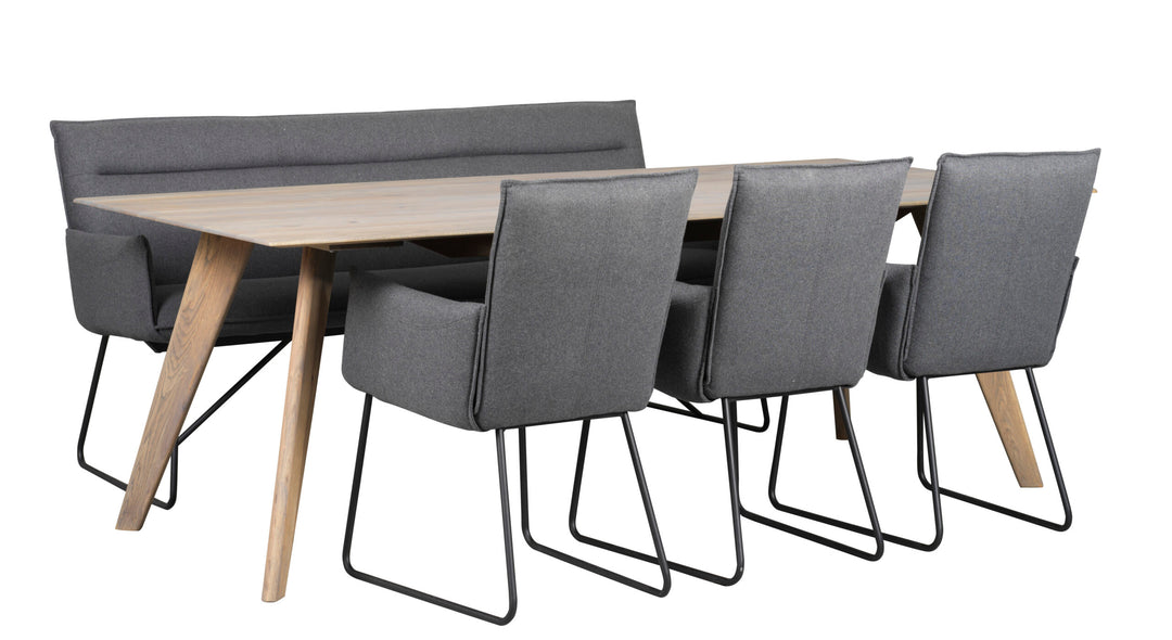 Franklin matbord, grå + Yukon soffa och stolar