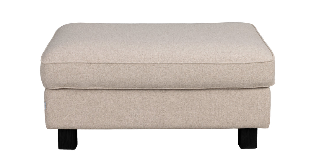 Aberdeen fotpall beige tyg Glory svarta ekben