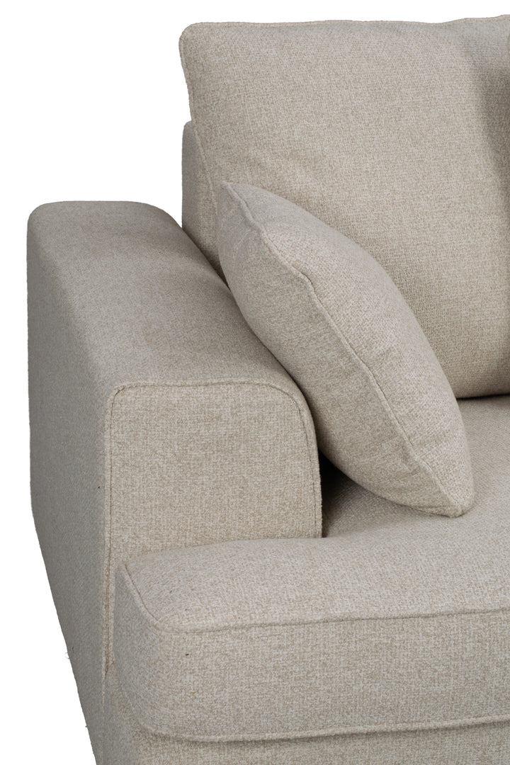 Hartsville soffa 3-sits ljusbeige tyg Cayenne vitpigmenterade ekben