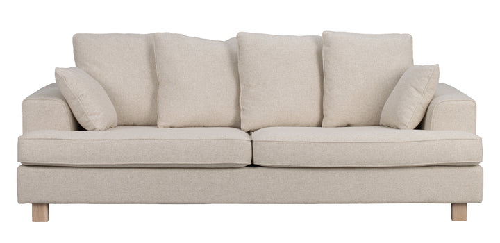 Hartsville soffa 3-sits ljusbeige tyg Cayenne vitpigmenterade ekben
