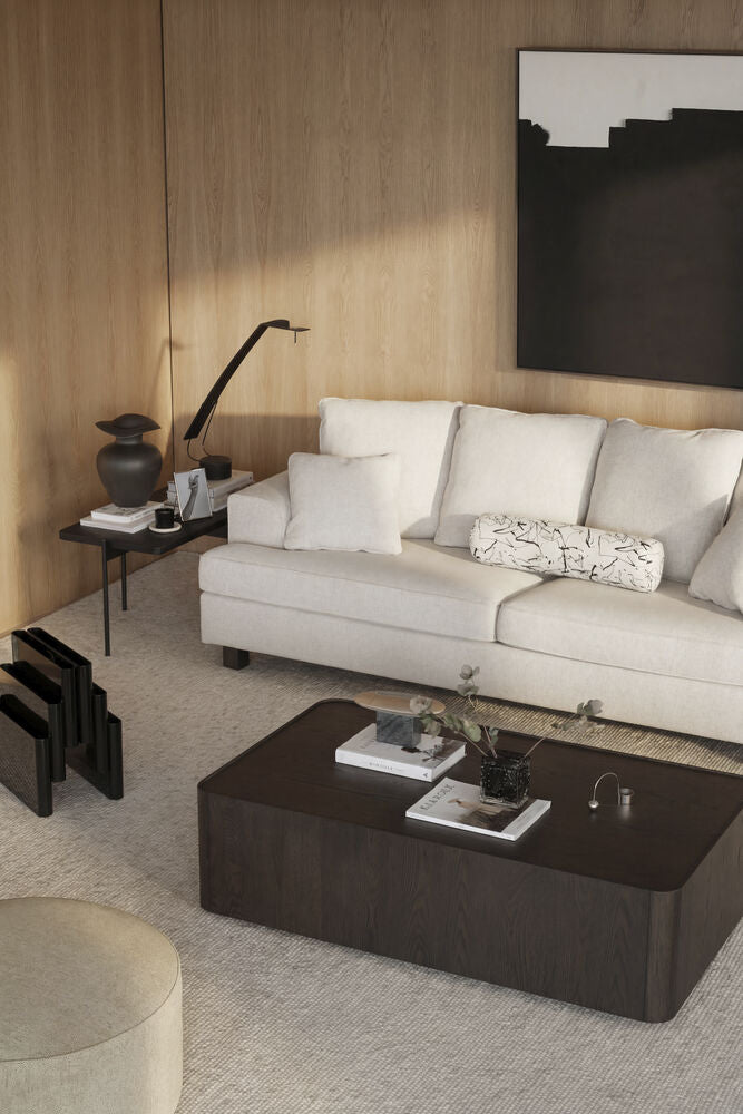 Hartsville soffa 3-sits ljusbeige tyg Cayenne bruna ekben