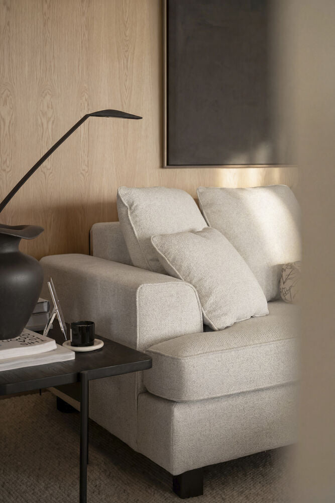 Hartsville soffa 3-sits ljusbeige tyg Cayenne bruna ekben