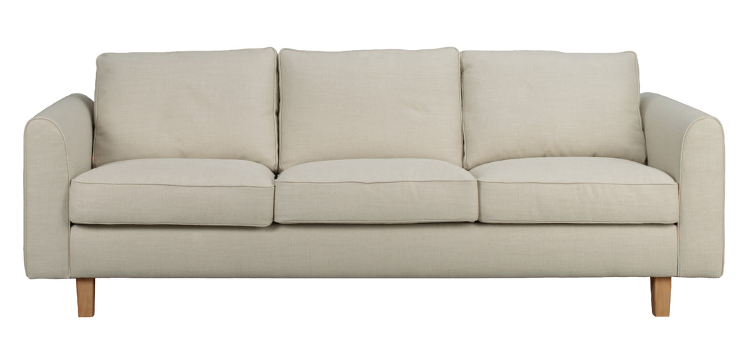 Irvine soffa 3-sits beige tyg Essence ekben