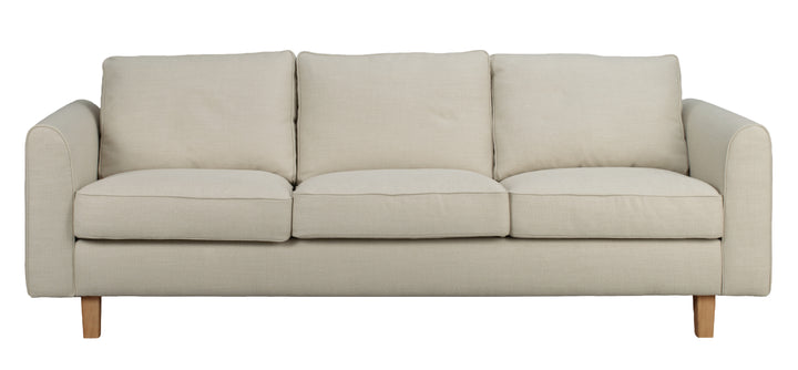 Irvine soffa 3-sits beige tyg Essence ekben