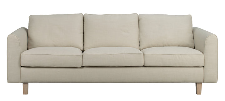 Irvine soffa 3-sits beige tyg Essence #05/vitpigmenterade ekben