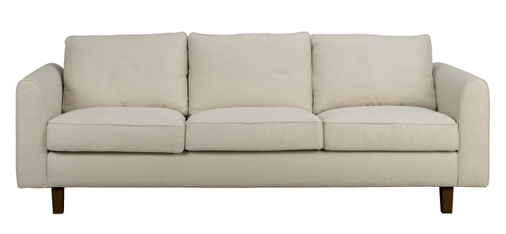 Irvine soffa 3-sits beige tyg Essence bruna ekben