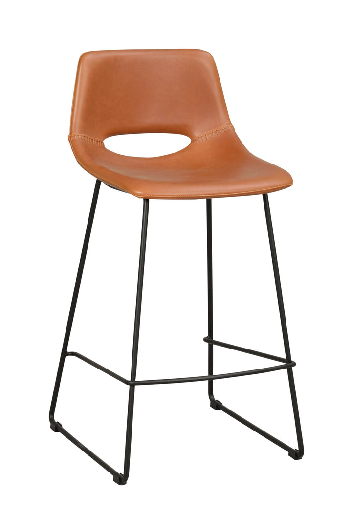 118616_b, Manning barstol, cognacsfärgat konstläder_svart R